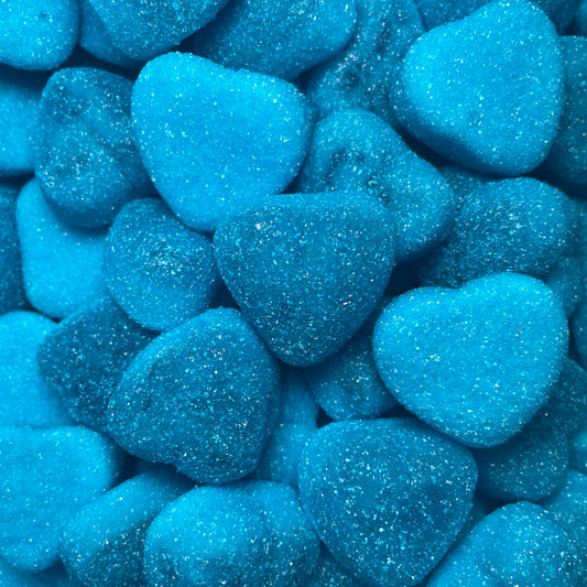 Jelly Filled Sour Blue Raspberry Hearts